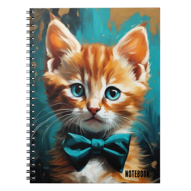 PERSONALIZAR: Gatinho com Arco | Caderno (Frente)