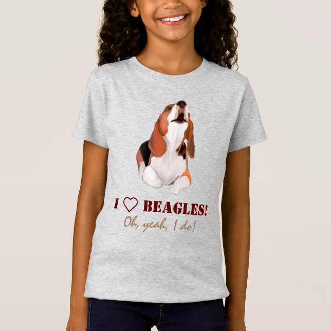 Personalizar I Love Beagles T-Shirt (Frente)