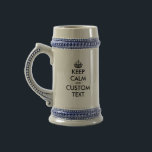 Personalizar Manter-me Calmo caneca de cerveja de<br><div class="desc">Costume Manter Calmo meme clássico de caneca de cerveja de cerveja. Faça seu próprio engraçado ficar calmo e carregar com aspas. Legal ideia de presente de bebendo para amigos e família.</div>