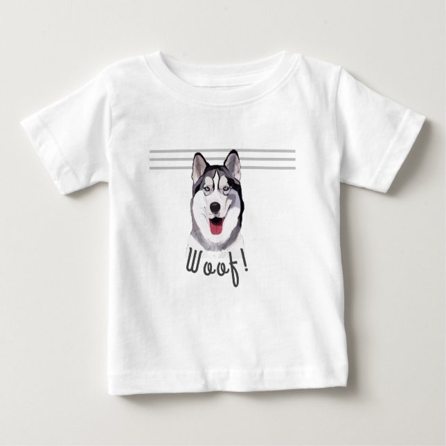 Personalizar mensagem Siberian Husky Baby T-Shirt (Frente)