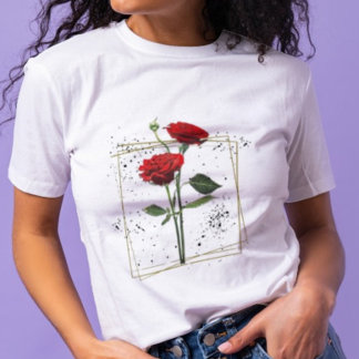 Personalizar monograma da camisa de rosa vermelha 