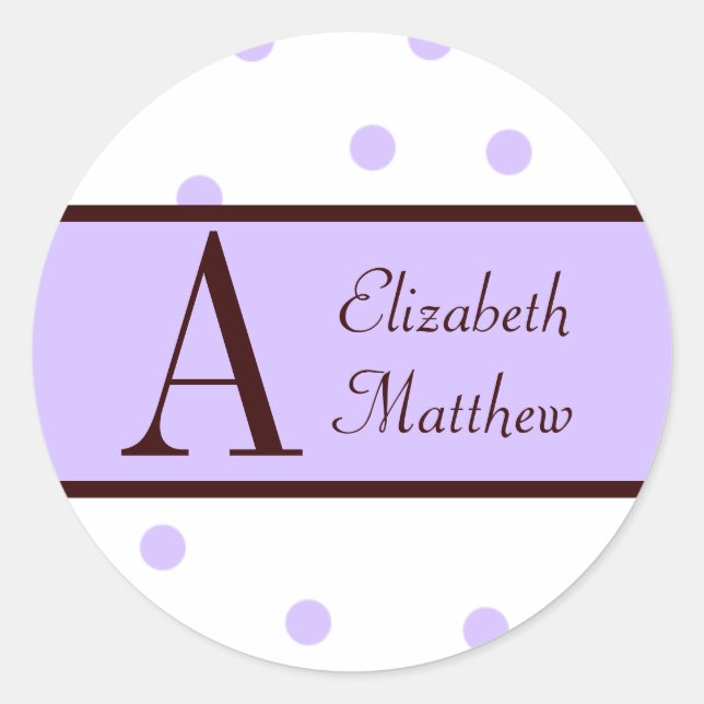 Personalizar o adesivo Lilac de Sobrenome e Nome (Frente)