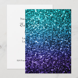 Personalizar o convite para brilhar de Ombre azul 