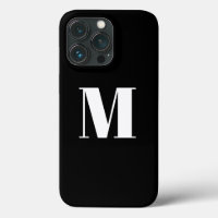 Personalizar o monograma branco preto inicial
