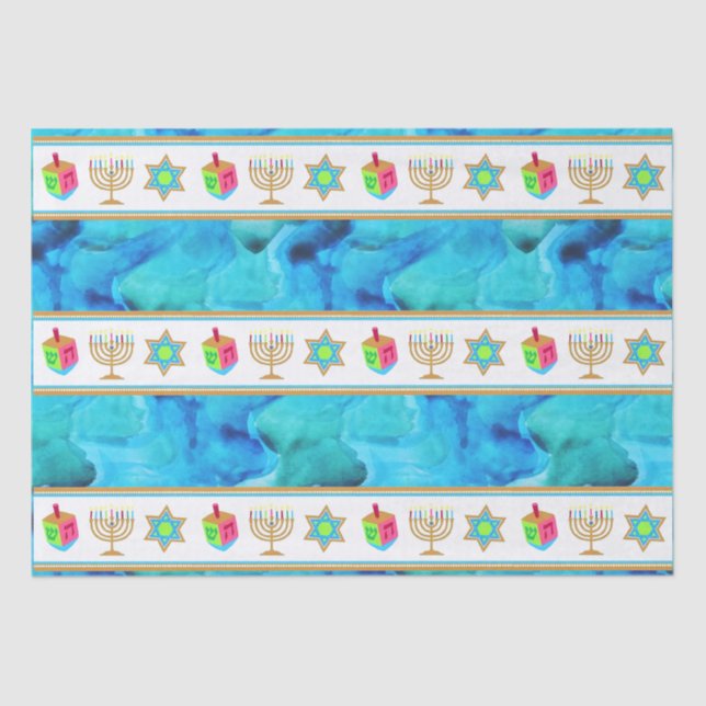 Personalizar o papel azul de tecidos HANUKKAH de F (Frente )