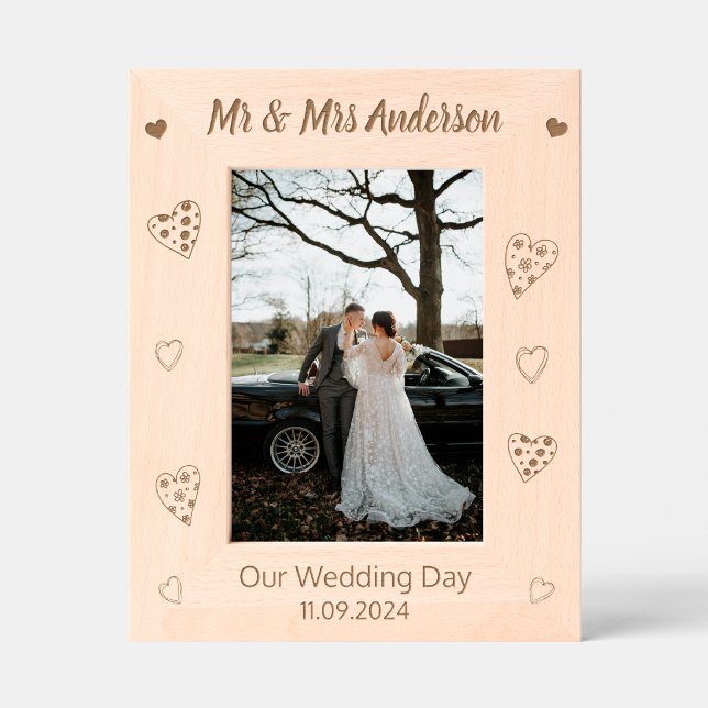 Personalizar o Sr & Sra. Keepsasawn Casamento Wood (Criador carregado)