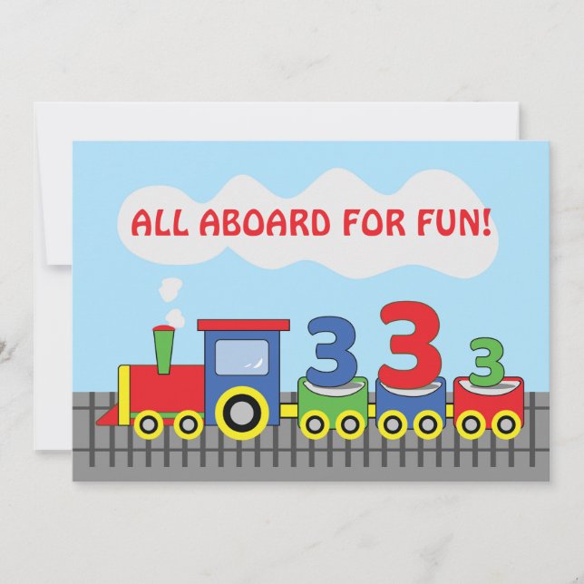 Personalizar o trem do Convite de festas aniversár (Frente)