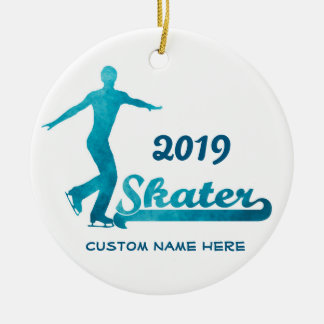 Personalizar ornamento Azul de Patinação 2019