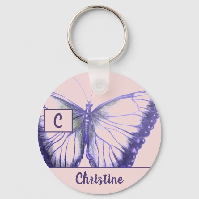 Personalizar por Chaveiro do botão Butterfly (Frente)