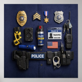 Personalizar Poster de Polícia Sem Moldura em Pape