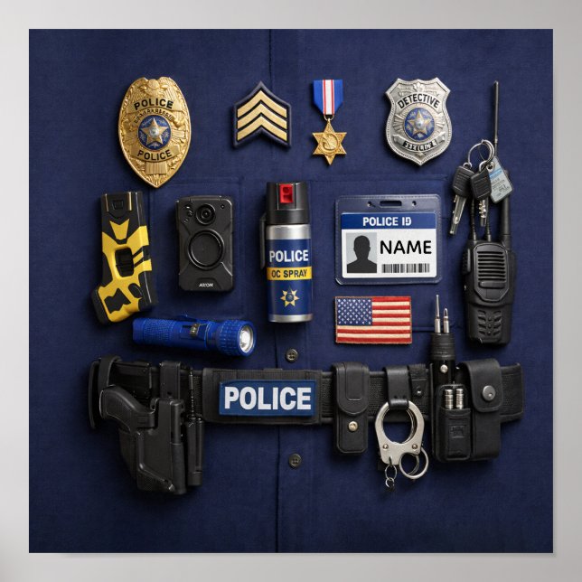 Personalizar Poster de Polícia Sem Moldura em Pape (Frente)