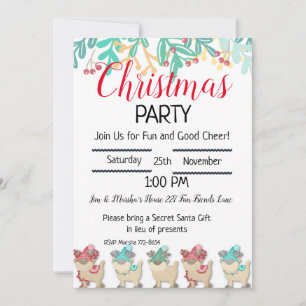Personalizar Reindeer, Convite de festas de Natal