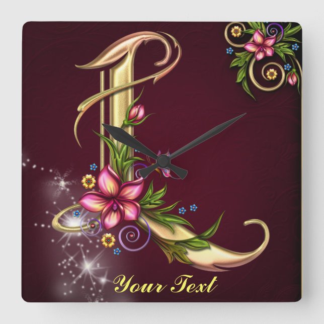 Personalizar Relógio de Parede L do Monograma (Frente)