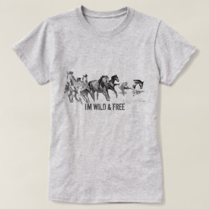 Personalizar - Sou WILD & FREE - T-Shirt Cavalo Se