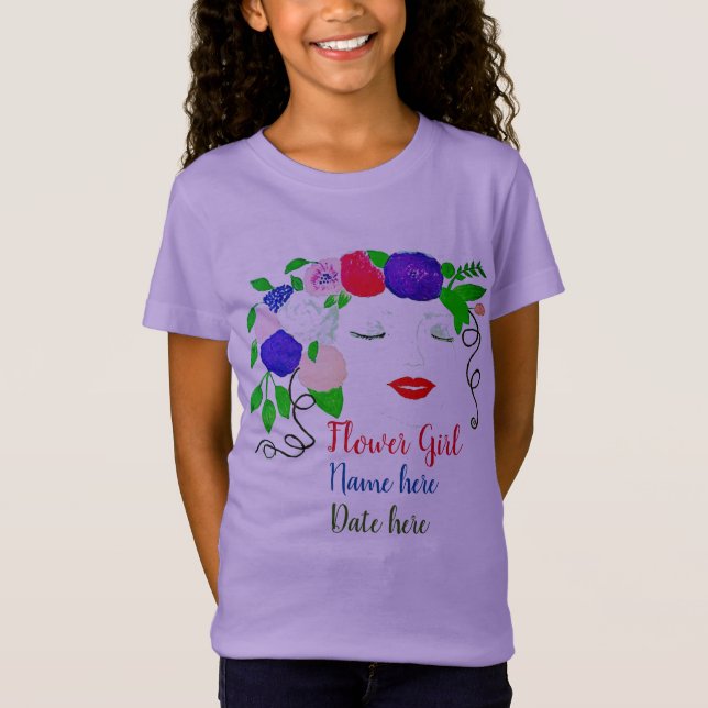 Personalizar T-Shirt da Menina Flor (Frente)