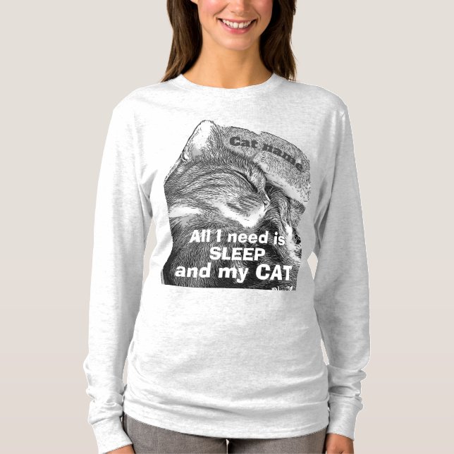 Personalizar T-Shirt Gato Sonolento (Frente)