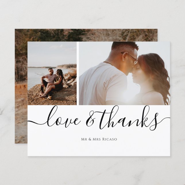 Personalizar três fotos com amor e obrigado (Frente/Verso)