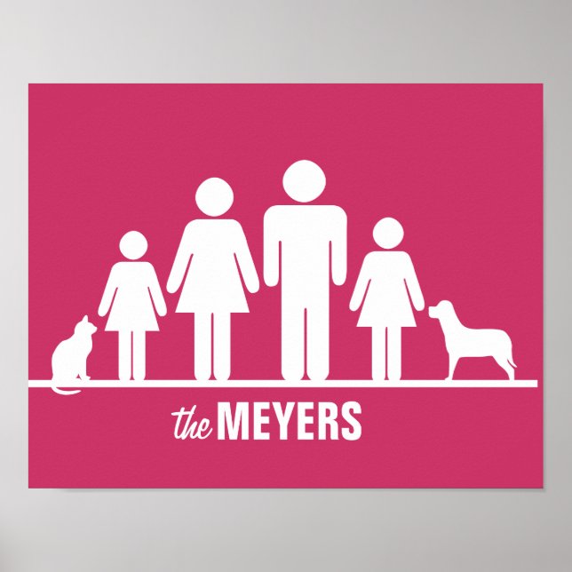 Personalizar uma família de quatro Poster (Frente)