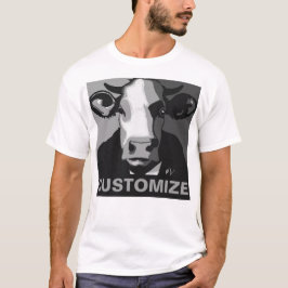 Personalizável! Camisa de Vaca de Pop Preta e Bran