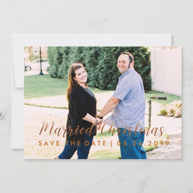 Personalizável Guardar o Cartão de Natal de Data (Frente)