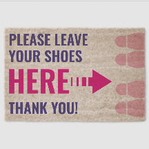 Personalizável Por Favor Deixe Calçados Aqui PINK 