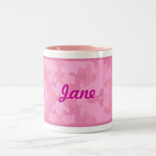 Personalize a caneca cor-de-rosa da camuflagem