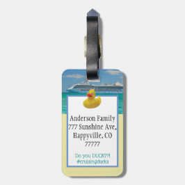 Personalize a etiqueta de bagagem de cruzeiro com