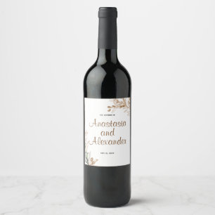 Personalize a etiqueta do vinho. Ramo de oliveira