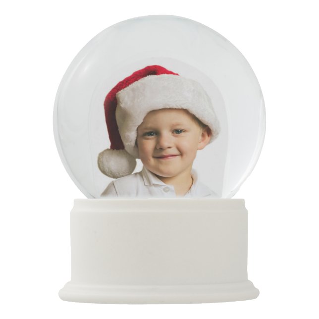 Personalize a sua foto no globo de neve branco 2 (Frente)
