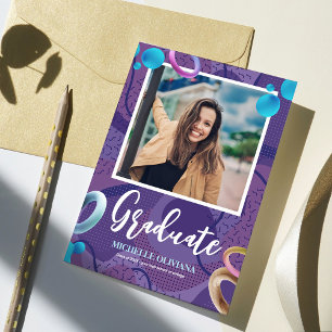 Personalize anúncio de formatura roxo chique