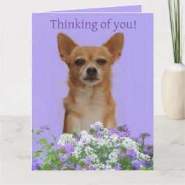 Personalize cachorrinho grande cartão "Pensando em