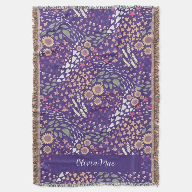 Personalize cobertor roxo caprichoso (Frente Vertical)