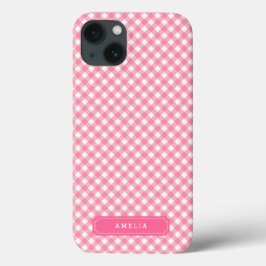 Personalize com o nome Baby Pink Gingham