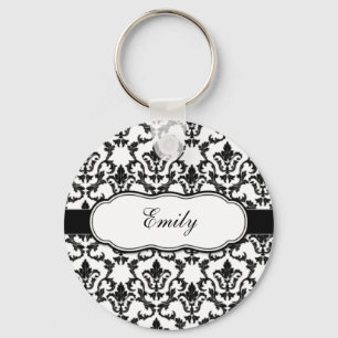 Personalize com seu nome Damask Chaveiro