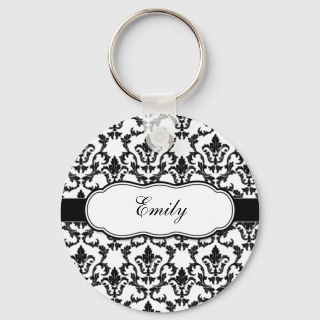 Personalize com seu nome Damask Chaveiro (Frente)