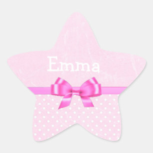 Personalize esta etiqueta cor-de-rosa da estrela