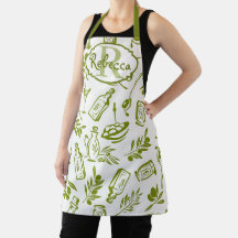 Personalize Folha de Oliveira Monograma Chic Medit
