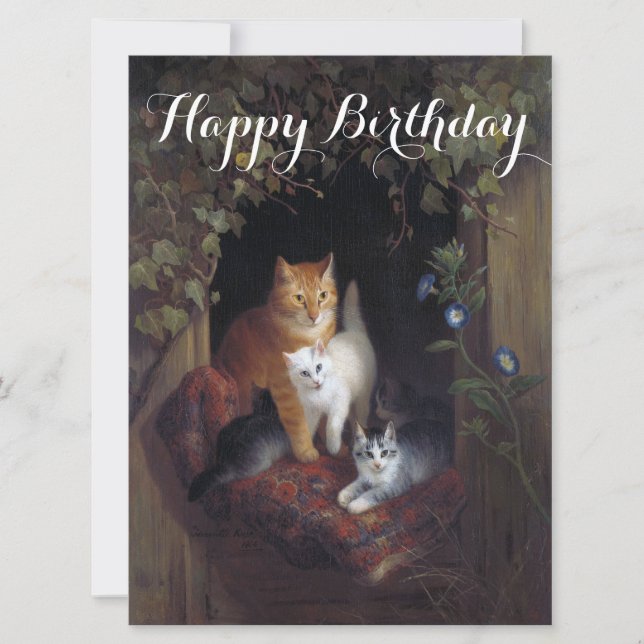 Personalize Gato com Gatinhos Henriette Knip 1844 (Frente)