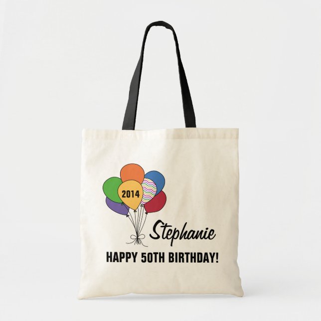 Personalize nossa bolsa de balões de 50º aniversár (Frente)