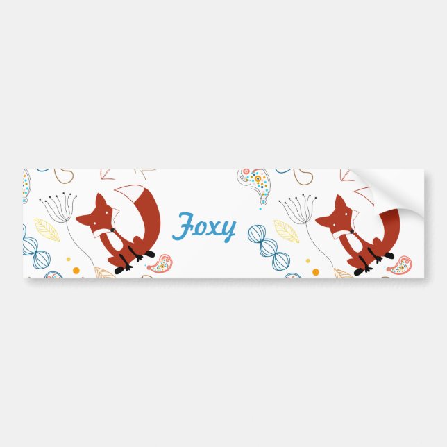 Personalize o adesivo moderno de madeira de Foxy W (Frente)