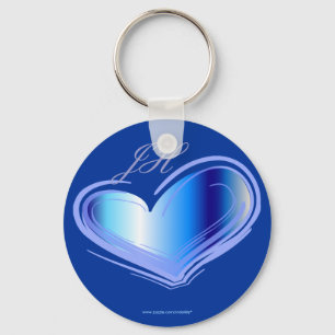 Personalize o chaveiro azul do coração