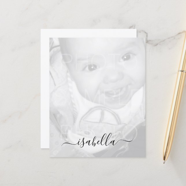 Personalize o nome do papel da sua foto em preto e (Frente/Verso In Situ)