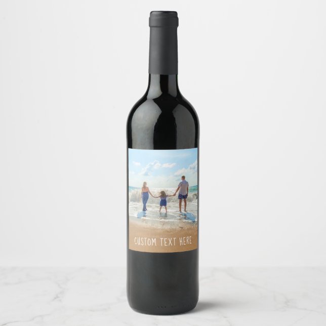 Personalize o rótulo da garrafa de vinho fotográfi (Frente)