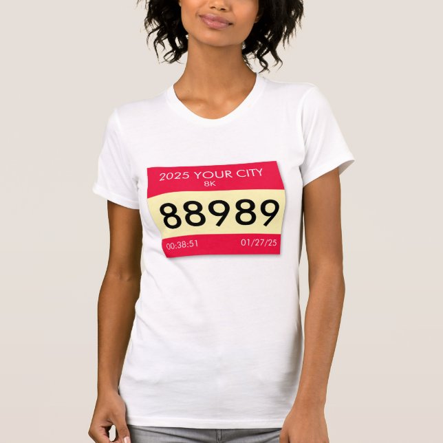 Personalize seu bib de corrida em uma camisa única (Frente)