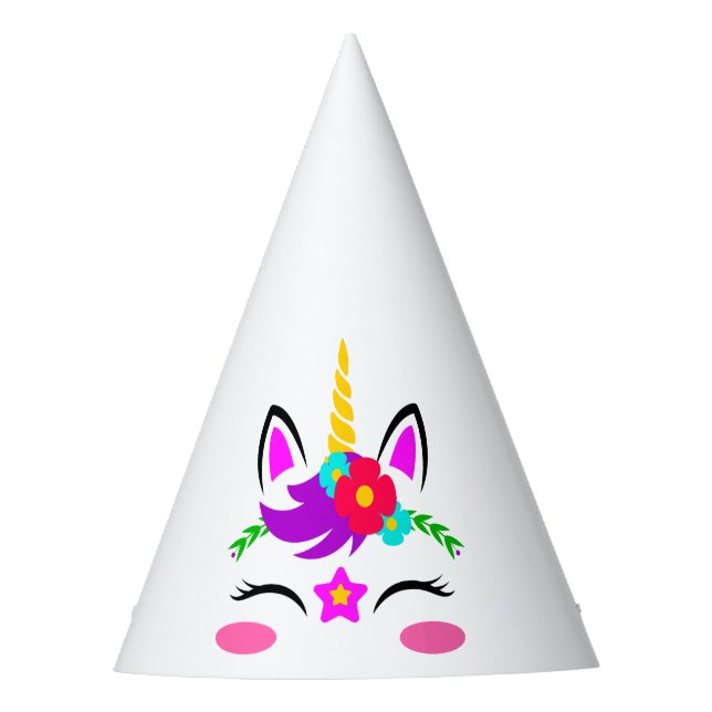 Personalize Seu Chapéu de Festa de Unicórnio (Frente)