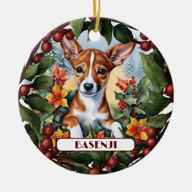 Personalize seu Enfeites de natal Basenji (Frente)