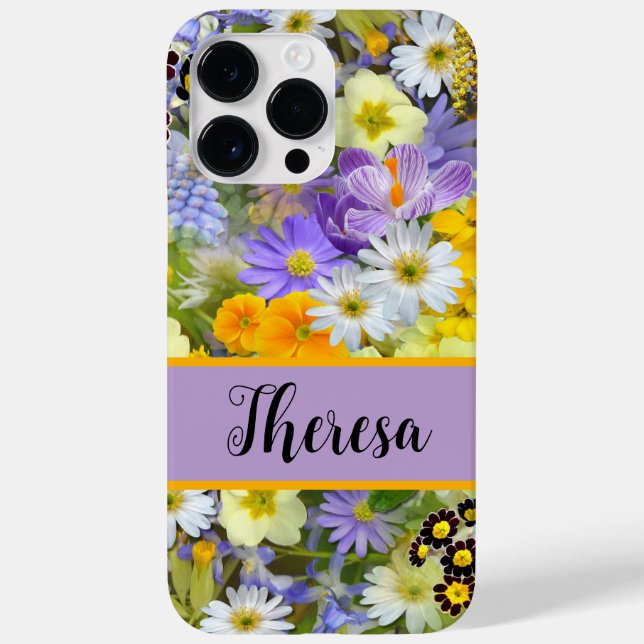 Personalize seu nome Girly Bright Flowered (Verso)