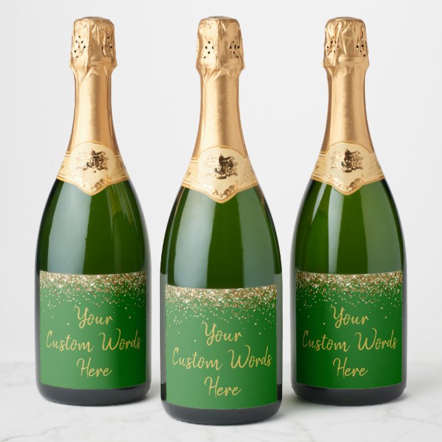 Personalize Seu Texto Aqui Esmeralda Dourado Perso (Garrafas)