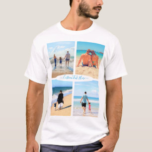 Personalize sua camisa de colagem de fotos com tex