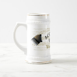 Personalized Accordion player beer stein mug